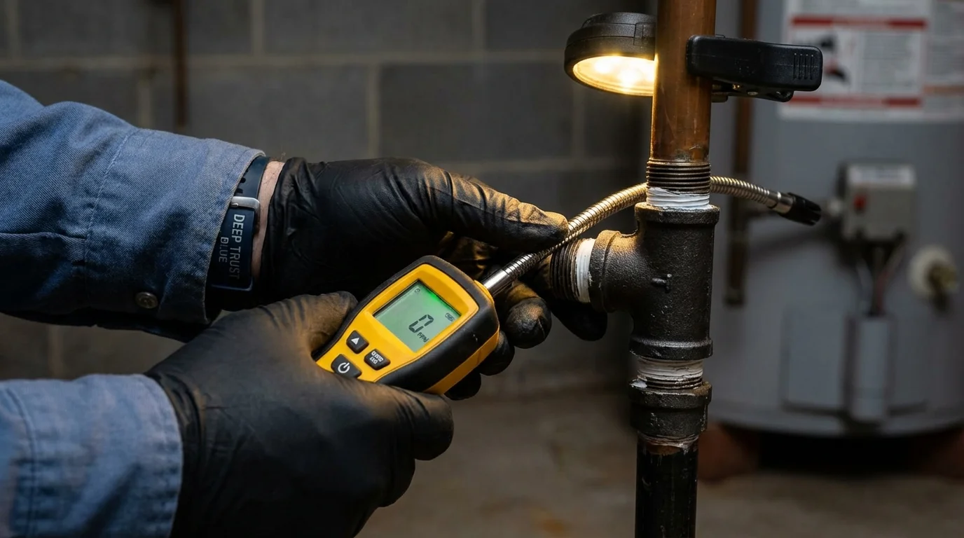 Gas leak detection with electronic sniffer by Johns Plumbing LLC in Ruidoso Downs